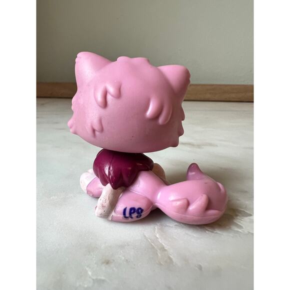 Littlest Pet Shop Pink Persian Cat #2138 Green Eyes Fluffy Appearance LPS 2007 - Picture 4 of 5